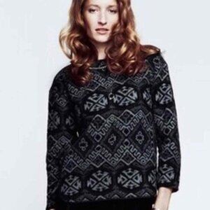 Rebecca Taylor - Grey & Black Print Wool Shell Top  size 2